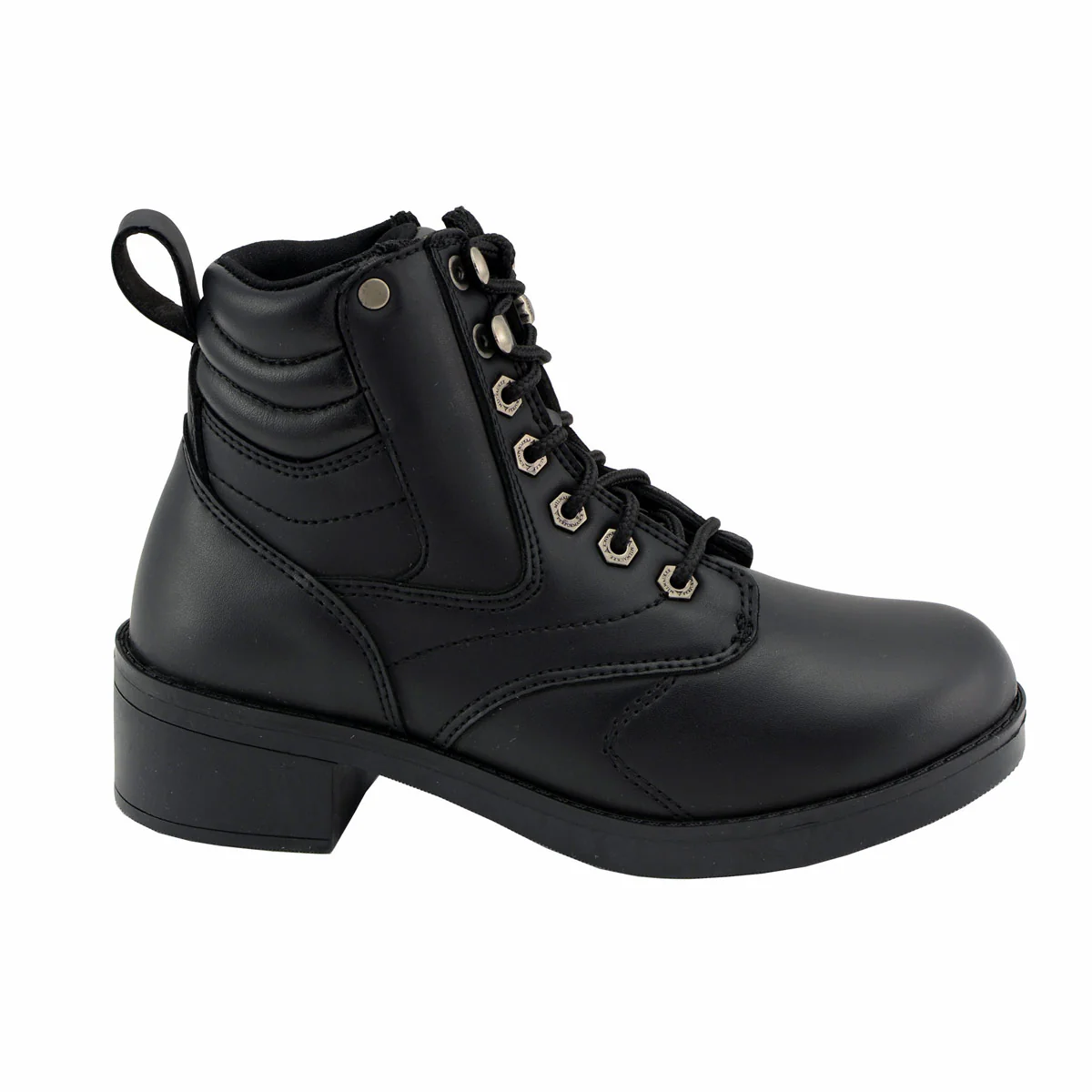 Milwaukee Leather MBK9275 Boys Black Lace-Up Boots with Side Zipper Entry 8 Milwaukee Leather MBK9275 Boys Black Lace-Up Boots with Side Zipper Entry