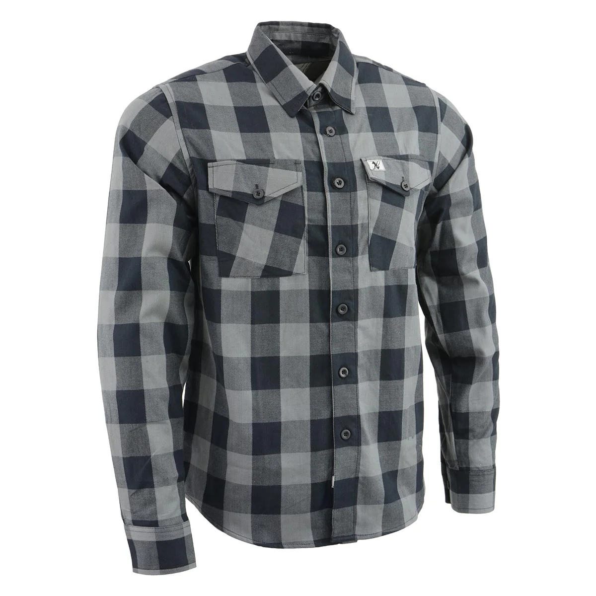 Milwaukee Leather Men's Flannel Plaid Shirt Black and Grey Long Sleeve Cotton Button Down Shirt MNG11630 1 Milwaukee Leather Men's Flannel Plaid Shirt Black and Grey Long Sleeve Cotton Button Down Shirt MNG11630