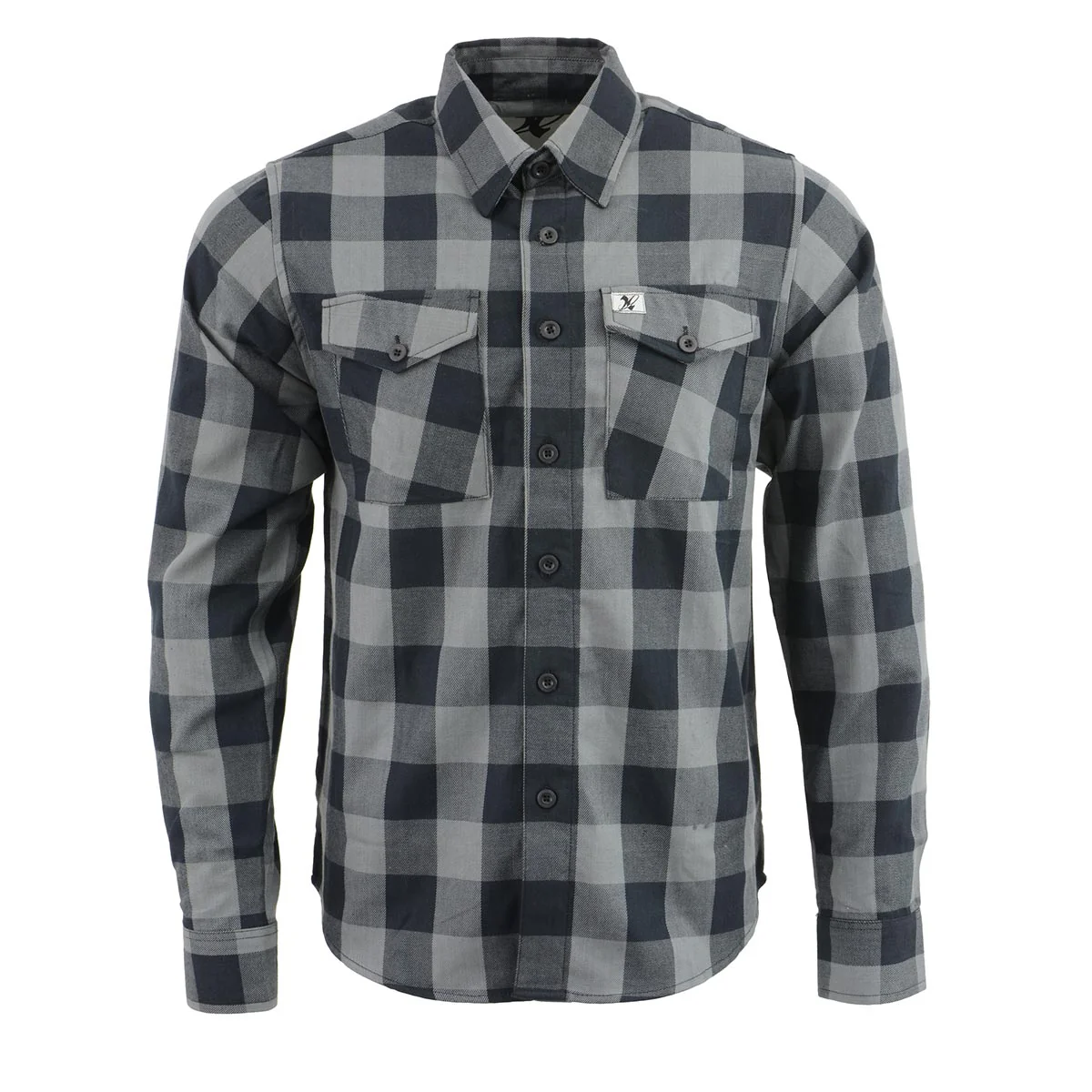 Milwaukee Leather Men's Flannel Plaid Shirt Black and Grey Long Sleeve Cotton Button Down Shirt MNG11630 4 Milwaukee Leather Men's Flannel Plaid Shirt Black and Grey Long Sleeve Cotton Button Down Shirt MNG11630