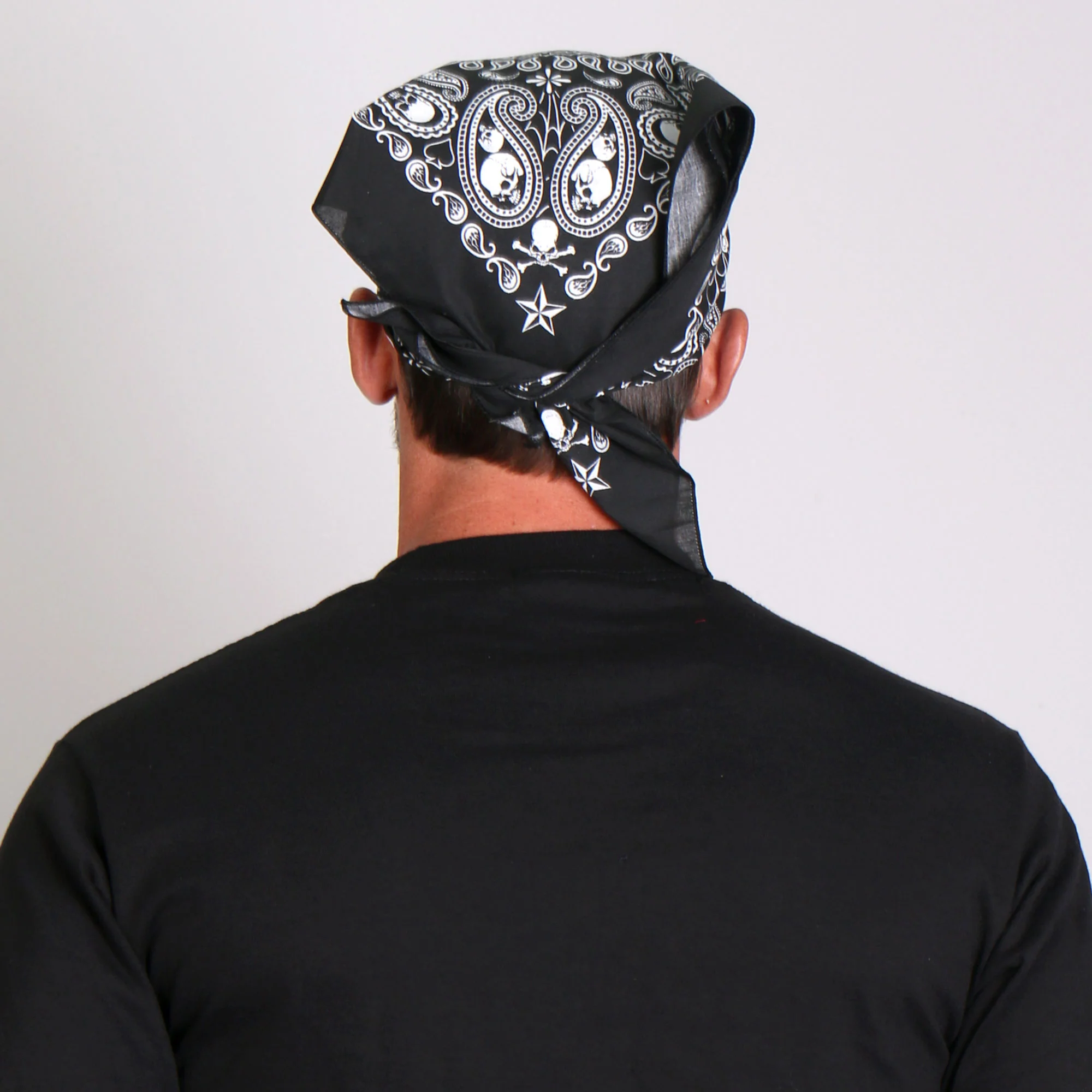 Hot Leathers BAB1039 Black Paisley Skull Bandana 3 Hot Leathers BAB1039 Black Paisley Skull Bandana