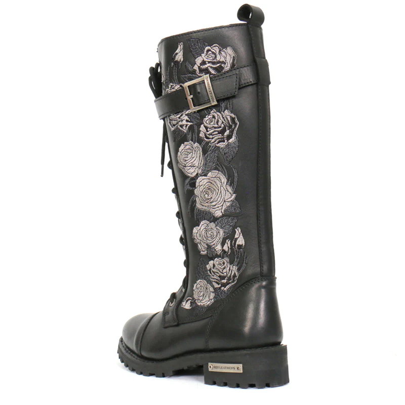 Hot Leathers BTL1007 Ladies Black Knee High Wild Roses Leather Boots 8 Hot Leathers BTL1007 Ladies Black Knee High Wild Roses Leather Boots