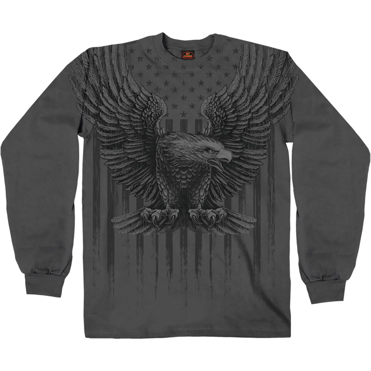 Hot Leathers GMS2524 Men's Charcoal Up-Wing Eagle Long Sleeve T-Shirt 1 Hot Leathers GMS2524 Men's Charcoal Up-Wing Eagle Long Sleeve T-Shirt