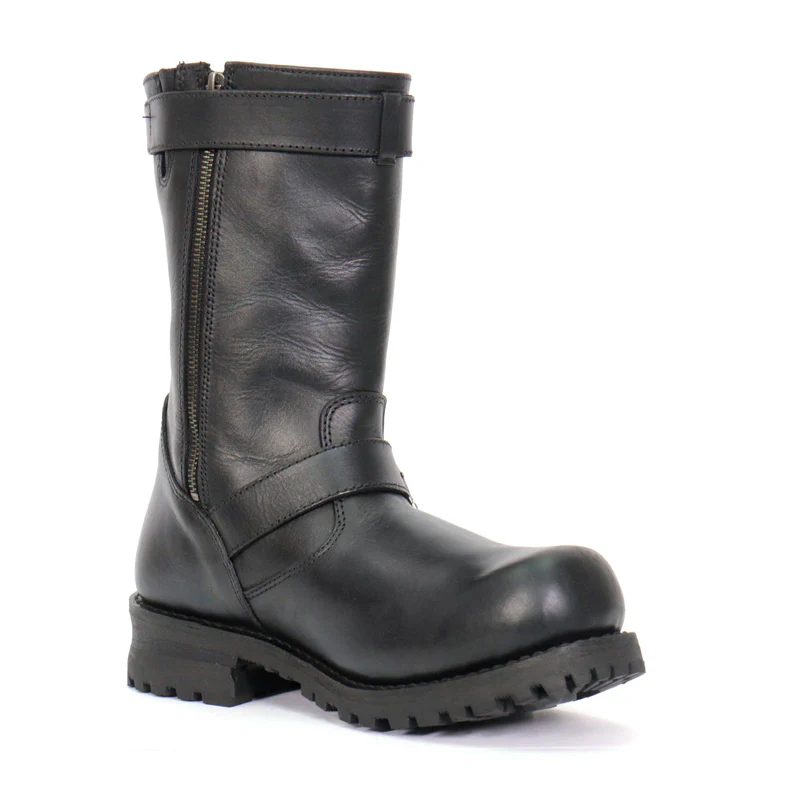 Hot Leathers BTM1018 Men’s Black Tall Harness Flag Skull Boot with Round Toe 5 Hot Leathers BTM1018 Men’s Black Tall Harness Flag Skull Boot with Round Toe