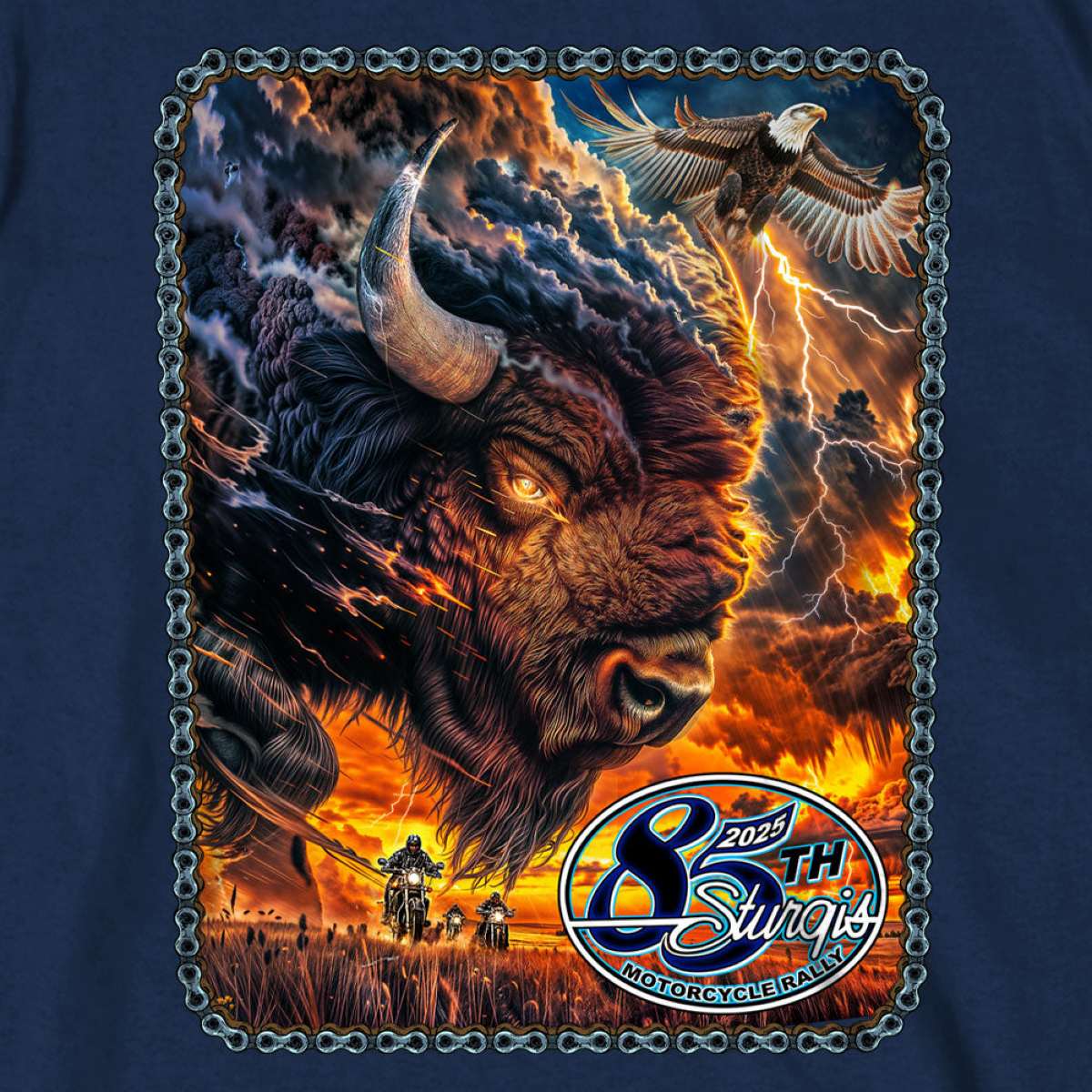 2025 Sturgis Motorcycle Rally American Bison Navy SS T-Shirt SPB1189 5 2025 Sturgis Motorcycle Rally American Bison Navy SS T-Shirt SPB1189