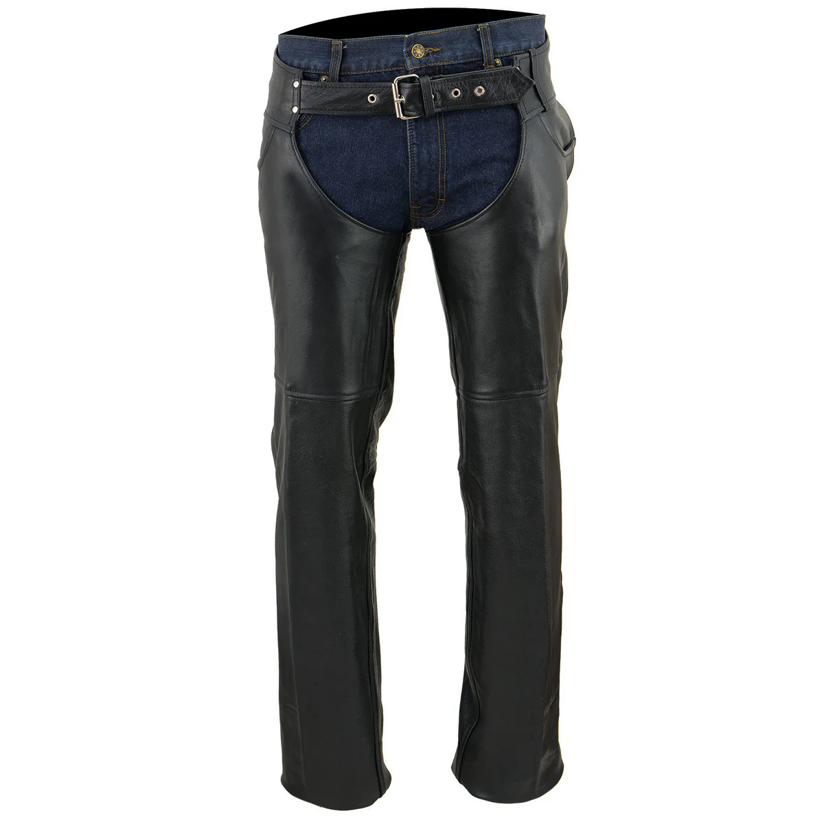 Milwaukee Leather Chaps for Men's Black Premium Leather- Classic Jean Style Pockets Motorcycle Riders Chap - SH1101 6 Milwaukee Leather Chaps for Men's Black Premium Leather- Classic Jean Style Pockets Motorcycle Riders Chap - SH1101