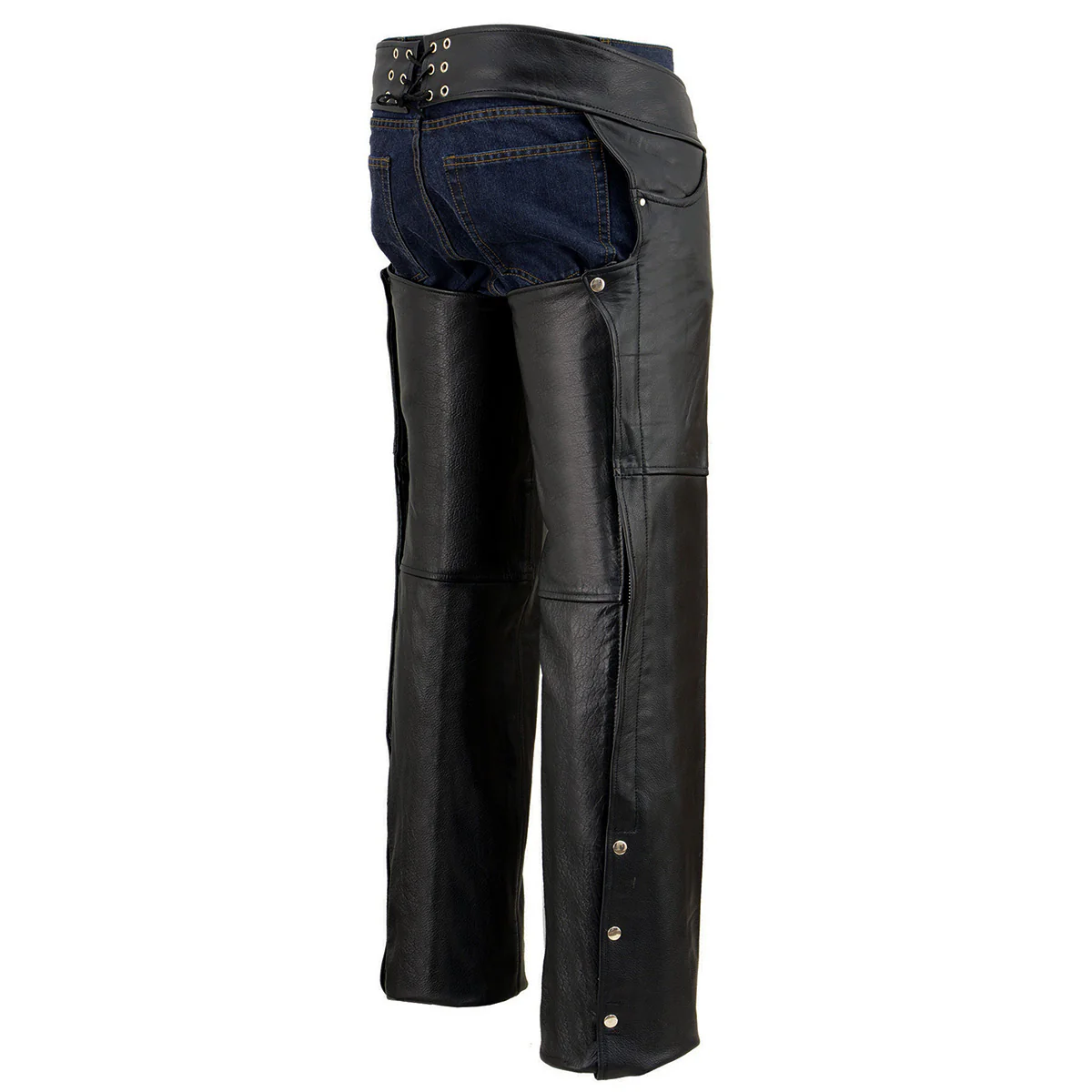Milwaukee Leather Chaps for Men's Black Premium Leather- Classic Jean Style Pockets Motorcycle Riders Chap - SH1101 7 Milwaukee Leather Chaps for Men's Black Premium Leather- Classic Jean Style Pockets Motorcycle Riders Chap - SH1101