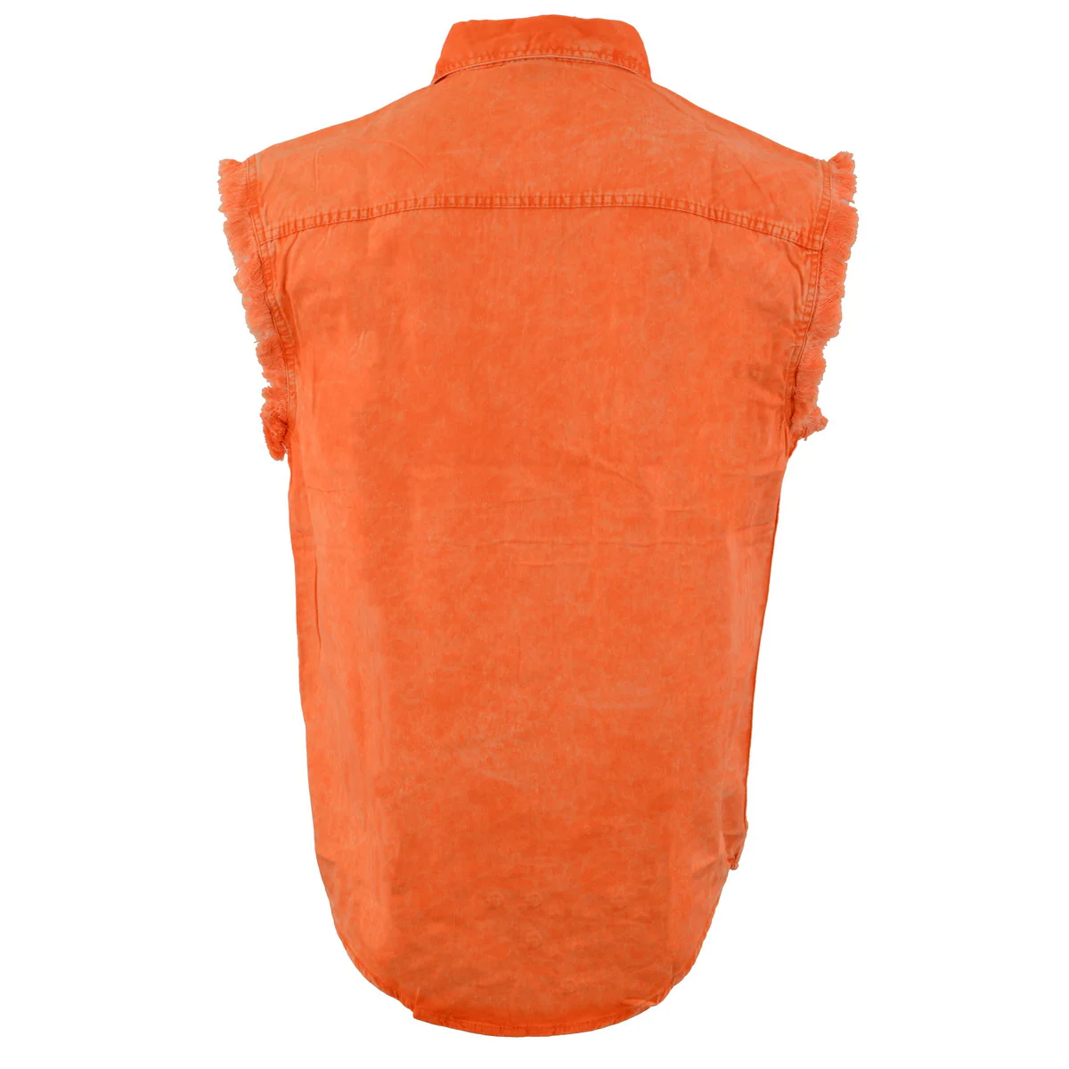Milwaukee Leather MDM11682 Men’s Classic Orange/Beige Button-Down Cut Off Frayed Sleeveless Casual Shirt 9 Milwaukee Leather MDM11682 Men’s Classic Orange/Beige Button-Down Cut Off Frayed Sleeveless Casual Shirt