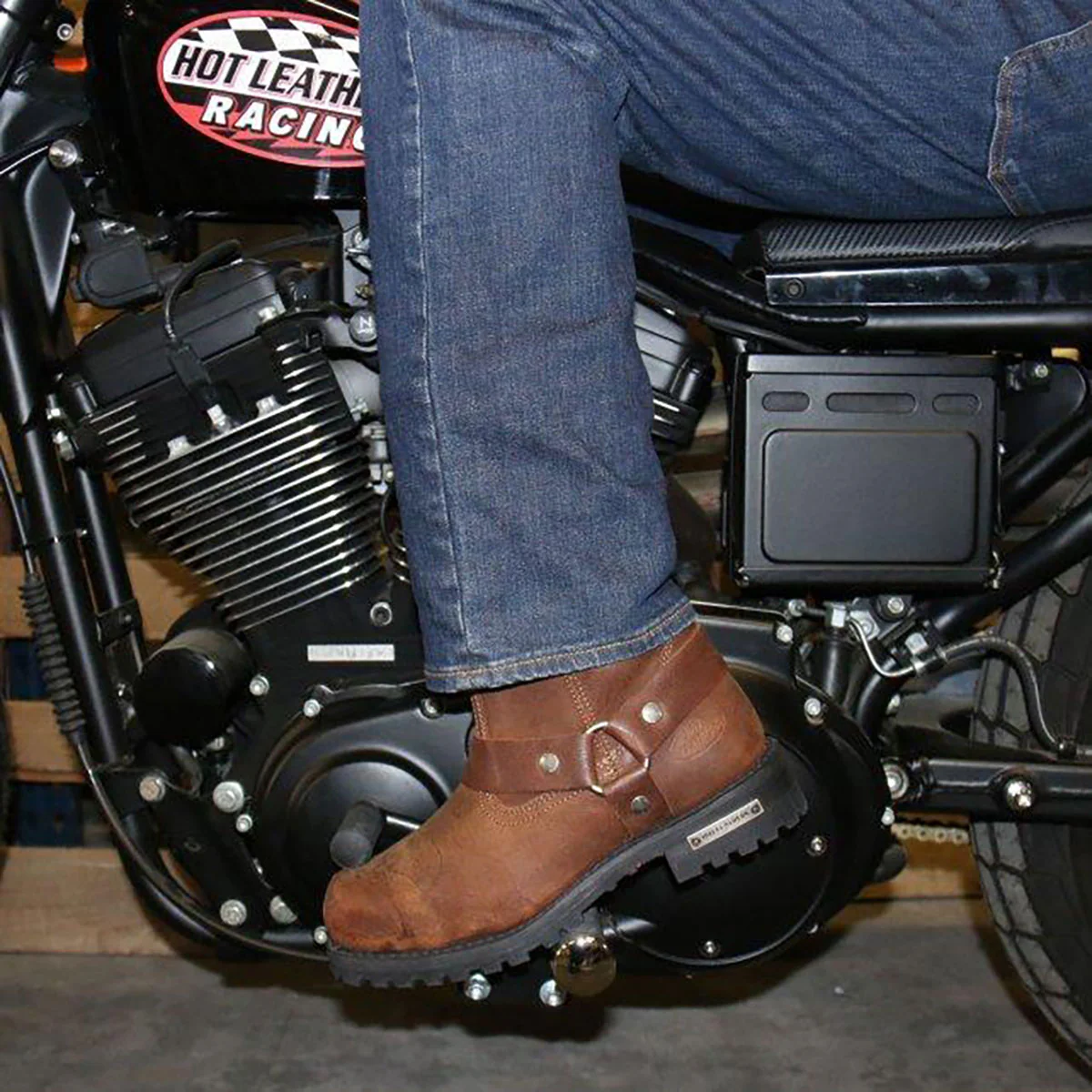 Hot Leathers BTM1001 Men's Rust Brown 11-inch Harness Motorcycle Leather Boots 10 Hot Leathers BTM1001 Men's Rust Brown 11-inch Harness Motorcycle Leather Boots