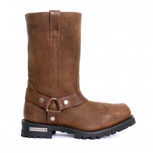 Hot Leathers BTM1001 Men's Rust Brown 11-inch Harness Motorcycle Leather Boots 2 Hot Leathers BTM1001 Men's Rust Brown 11-inch Harness Motorcycle Leather Boots