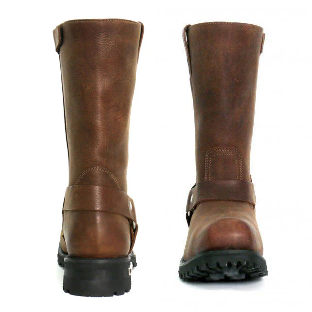 Hot Leathers BTM1001 Men's Rust Brown 11-inch Harness Motorcycle Leather Boots 4 Hot Leathers BTM1001 Men's Rust Brown 11-inch Harness Motorcycle Leather Boots