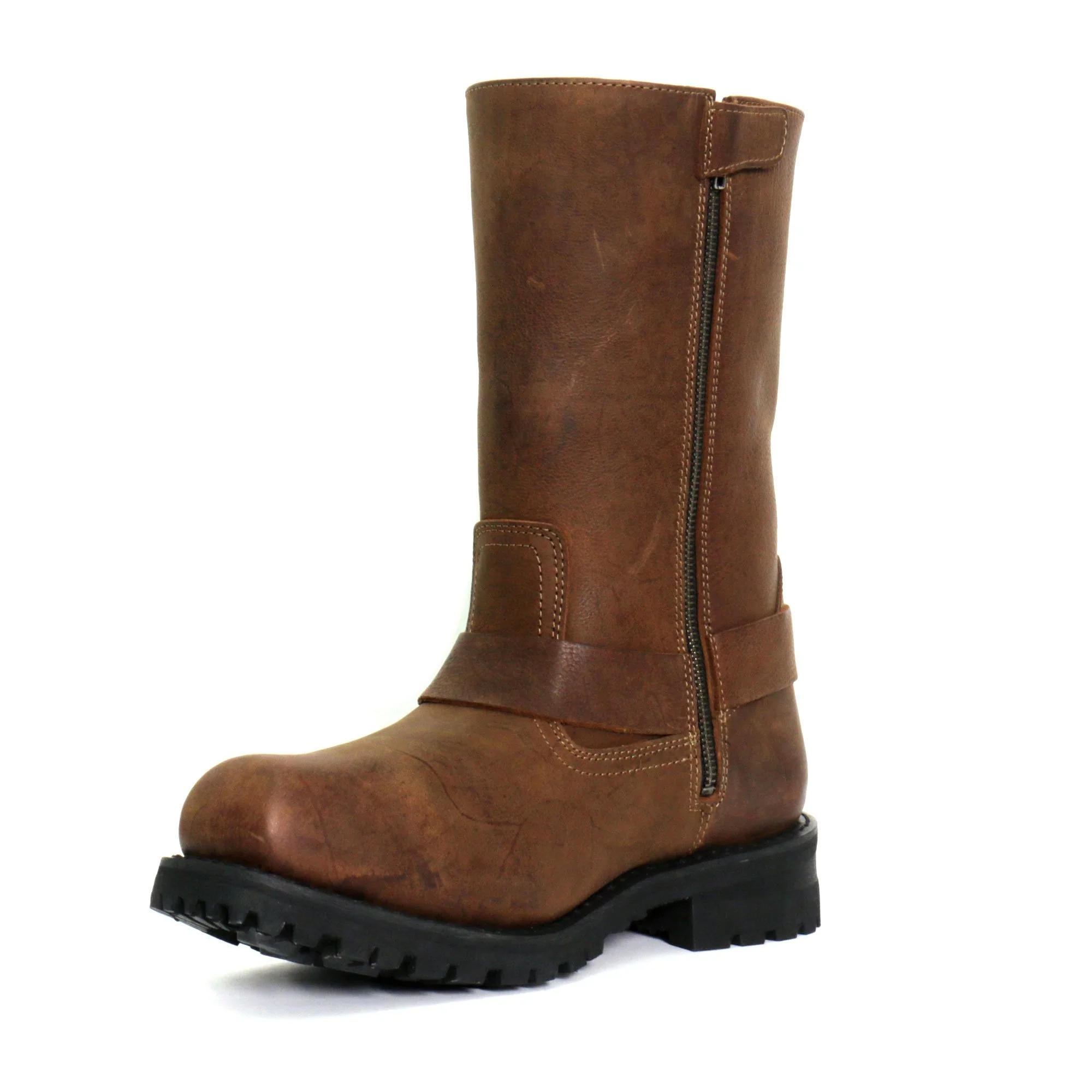 Hot Leathers BTM1001 Men's Rust Brown 11-inch Harness Motorcycle Leather Boots 5 Hot Leathers BTM1001 Men's Rust Brown 11-inch Harness Motorcycle Leather Boots