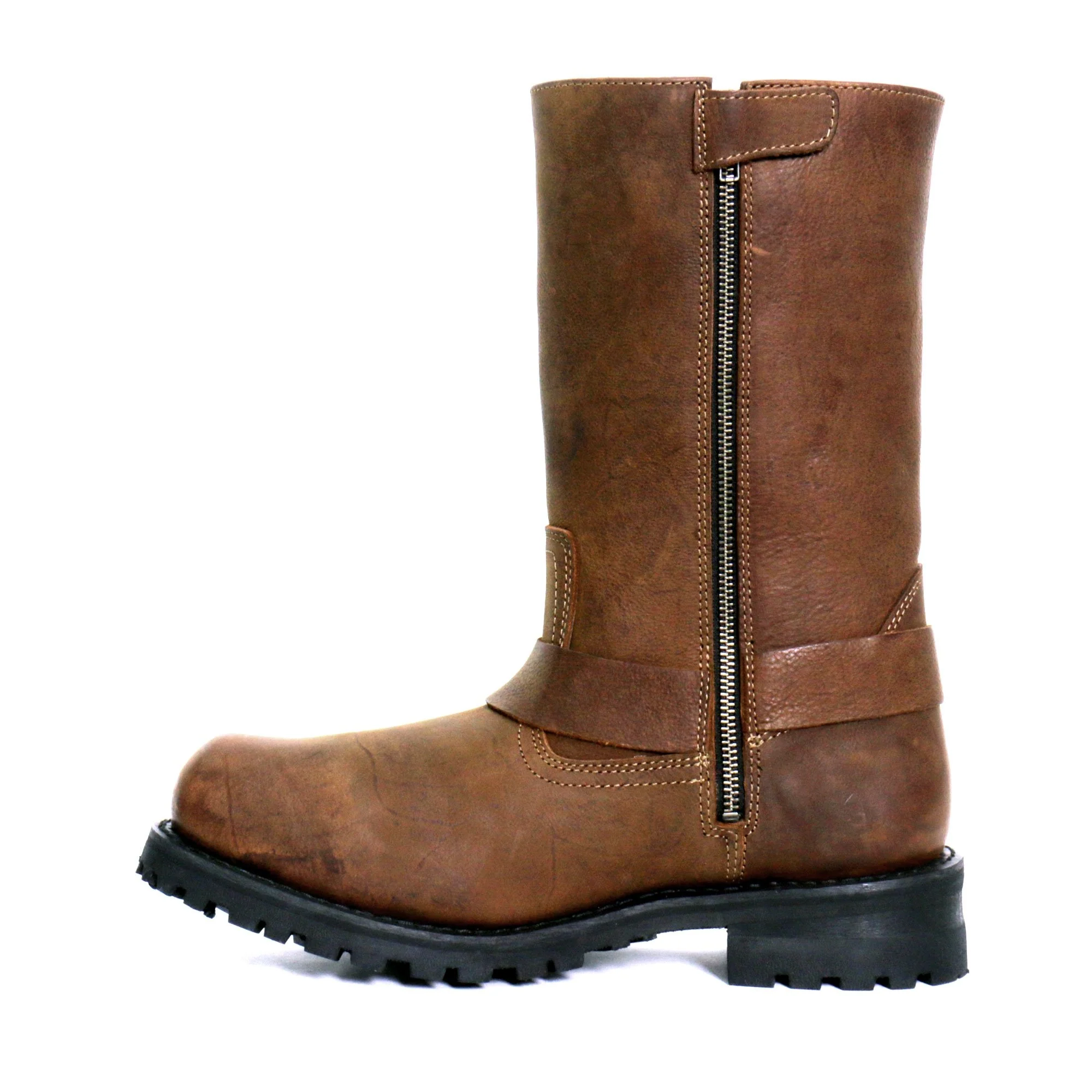 Hot Leathers BTM1001 Men's Rust Brown 11-inch Harness Motorcycle Leather Boots 6 Hot Leathers BTM1001 Men's Rust Brown 11-inch Harness Motorcycle Leather Boots