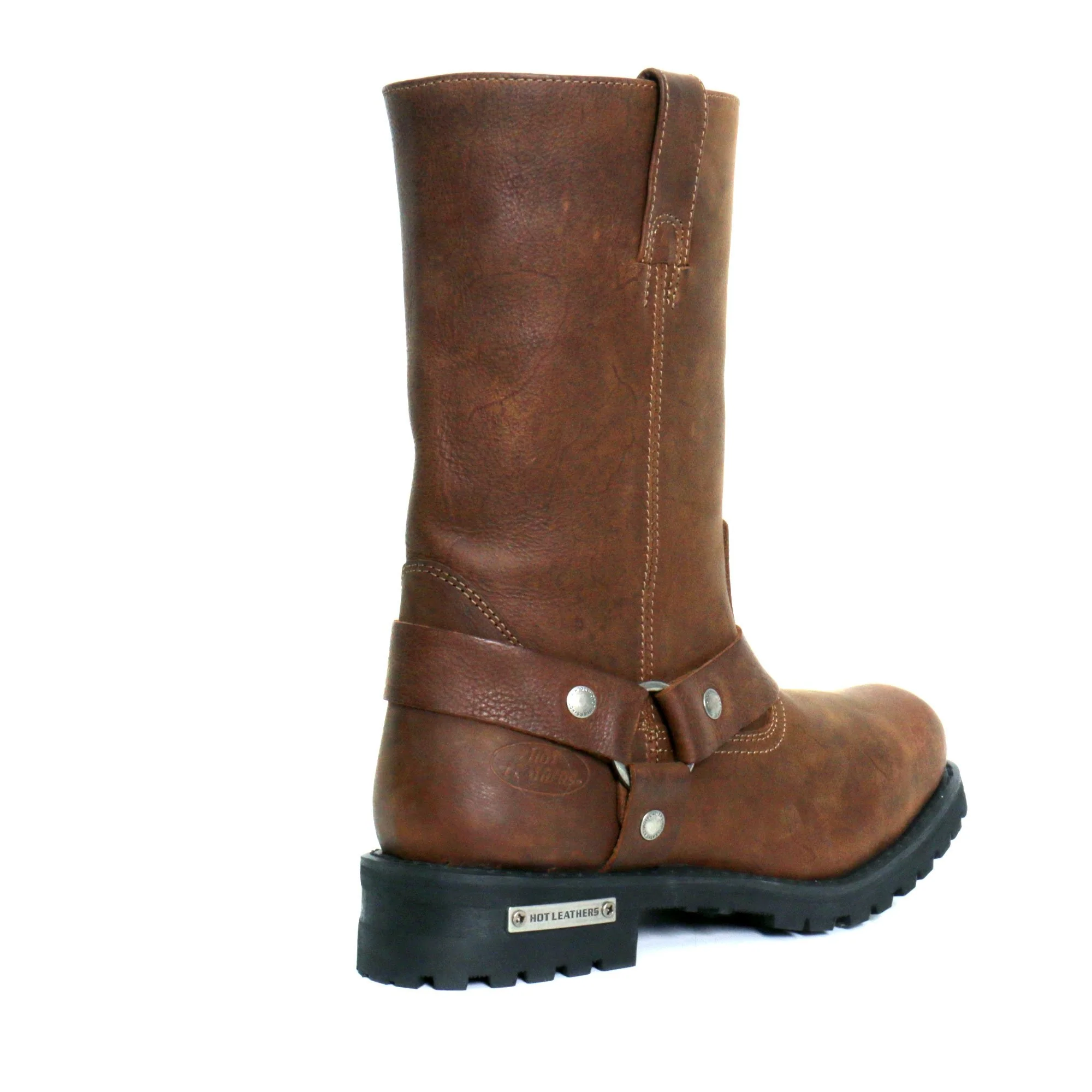 Hot Leathers BTM1001 Men's Rust Brown 11-inch Harness Motorcycle Leather Boots 8 Hot Leathers BTM1001 Men's Rust Brown 11-inch Harness Motorcycle Leather Boots