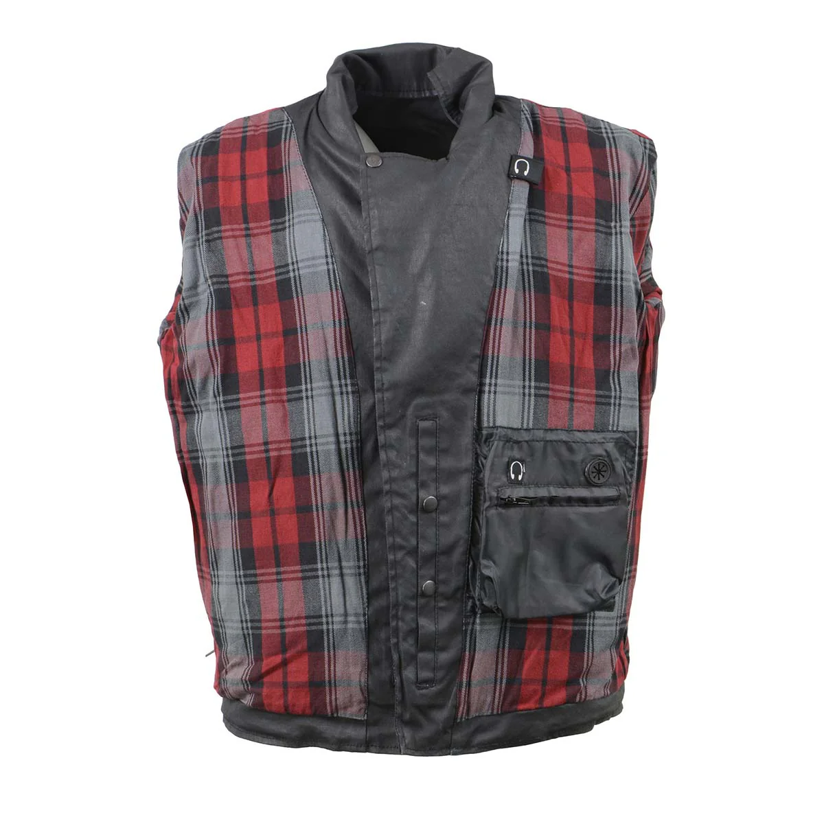 Milwaukee Leather MDM1020 Men's Black Classic 'Waxed' Motorcycle Denim Jacket with Armor 11 Milwaukee Leather MDM1020 Men's Black Classic 'Waxed' Motorcycle Denim Jacket with Armor