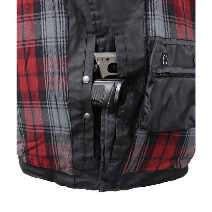 Milwaukee Leather MDM1020 Men's Black Classic 'Waxed' Motorcycle Denim Jacket with Armor 13 Milwaukee Leather MDM1020 Men's Black Classic 'Waxed' Motorcycle Denim Jacket with Armor