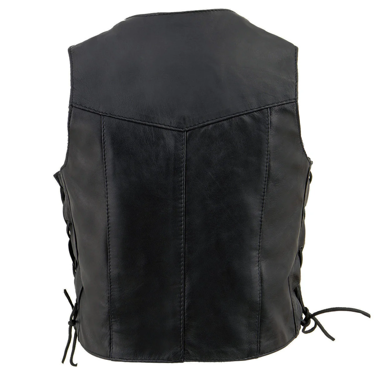 Milwaukee Leather SH2011L Kids Black Classic Side Lace Three Snap Leather Vest 2 Milwaukee Leather SH2011L Kids Black Classic Side Lace Three Snap Leather Vest