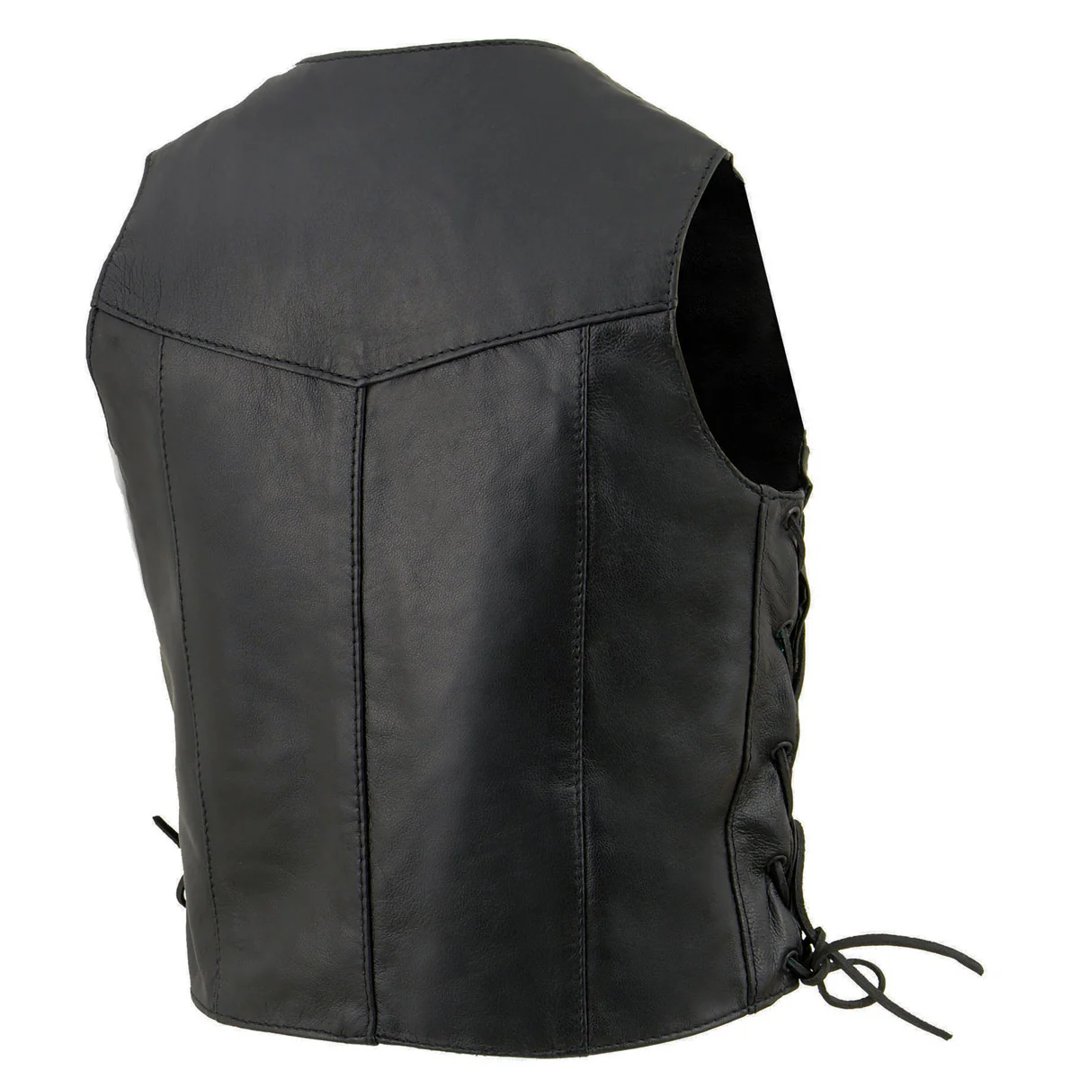 Milwaukee Leather SH2011L Kids Black Classic Side Lace Three Snap Leather Vest 5 Milwaukee Leather SH2011L Kids Black Classic Side Lace Three Snap Leather Vest