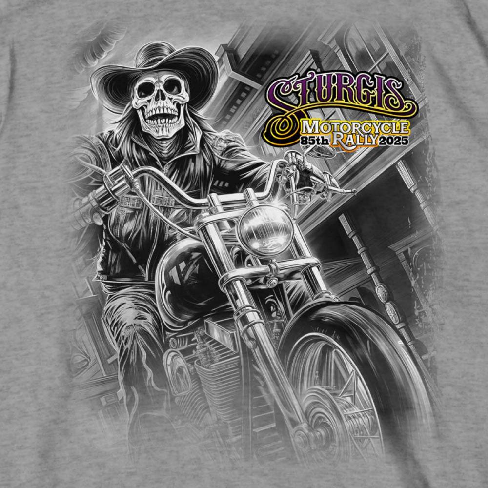 2025 Sturgis Motorcycle Rally #1 Ghost Rider Heather Grey Men's T-Shirt 4 2025 Sturgis Motorcycle Rally #1 Ghost Rider Heather Grey Men's T-Shirt