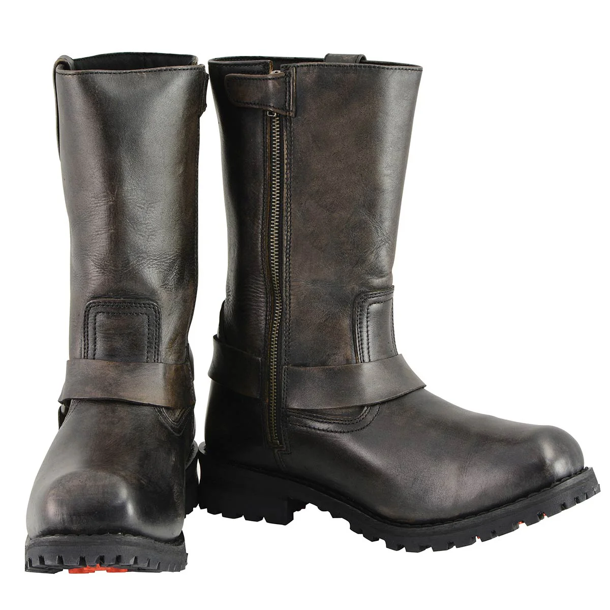Milwaukee Leather Men's Distressed Brown Leather Classic 11-Inch Square Toe Harness Motorcycle Boots MBM9005 2 Milwaukee Leather Men's Distressed Brown Leather Classic 11-Inch Square Toe Harness Motorcycle Boots MBM9005