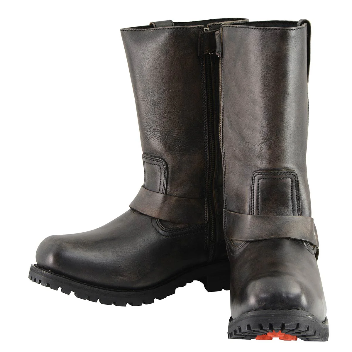 Milwaukee Leather Men's Distressed Brown Leather Classic 11-Inch Square Toe Harness Motorcycle Boots MBM9005 4 Milwaukee Leather Men's Distressed Brown Leather Classic 11-Inch Square Toe Harness Motorcycle Boots MBM9005