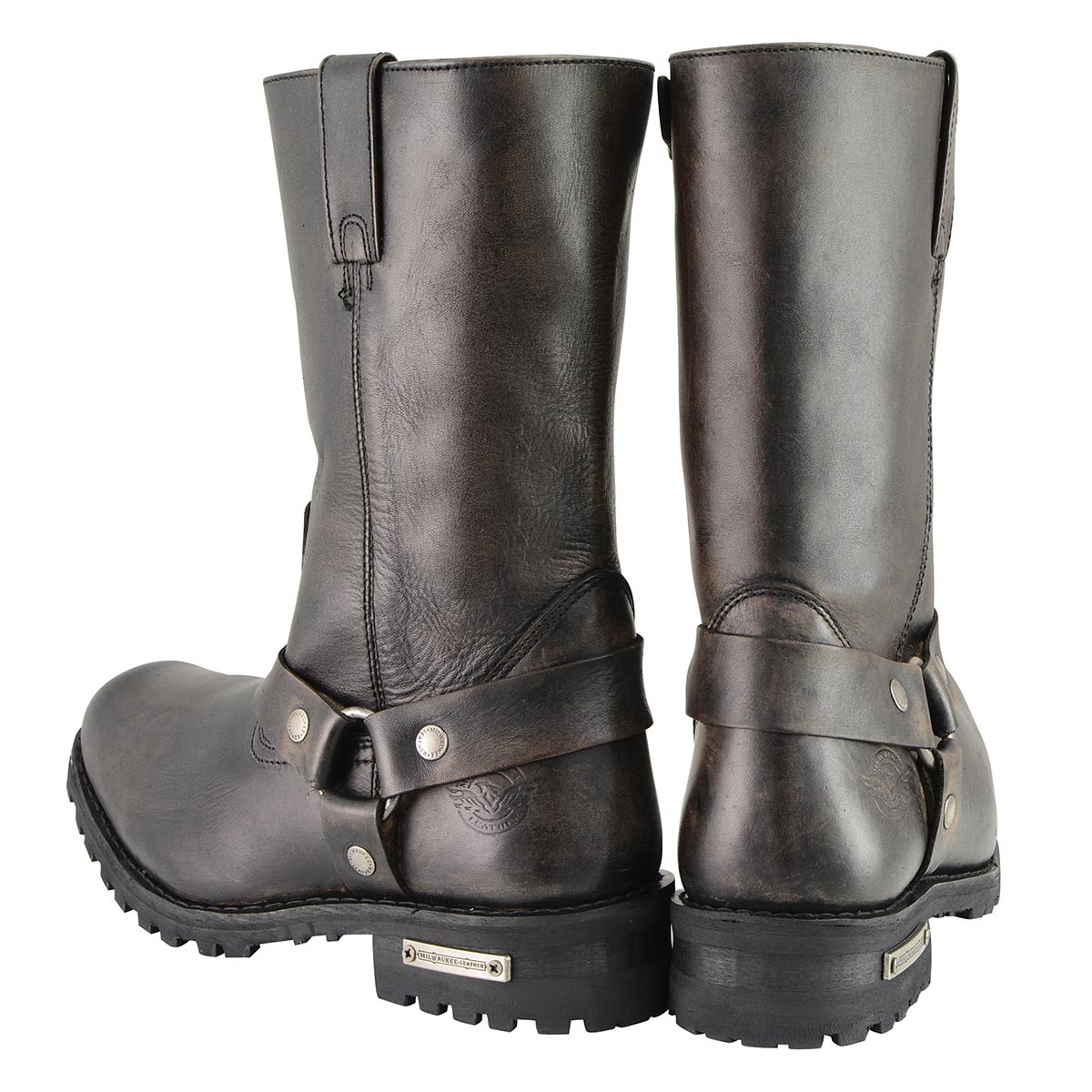Milwaukee Leather Men's Distressed Brown Leather Classic 11-Inch Square Toe Harness Motorcycle Boots MBM9005 7 Milwaukee Leather Men's Distressed Brown Leather Classic 11-Inch Square Toe Harness Motorcycle Boots MBM9005