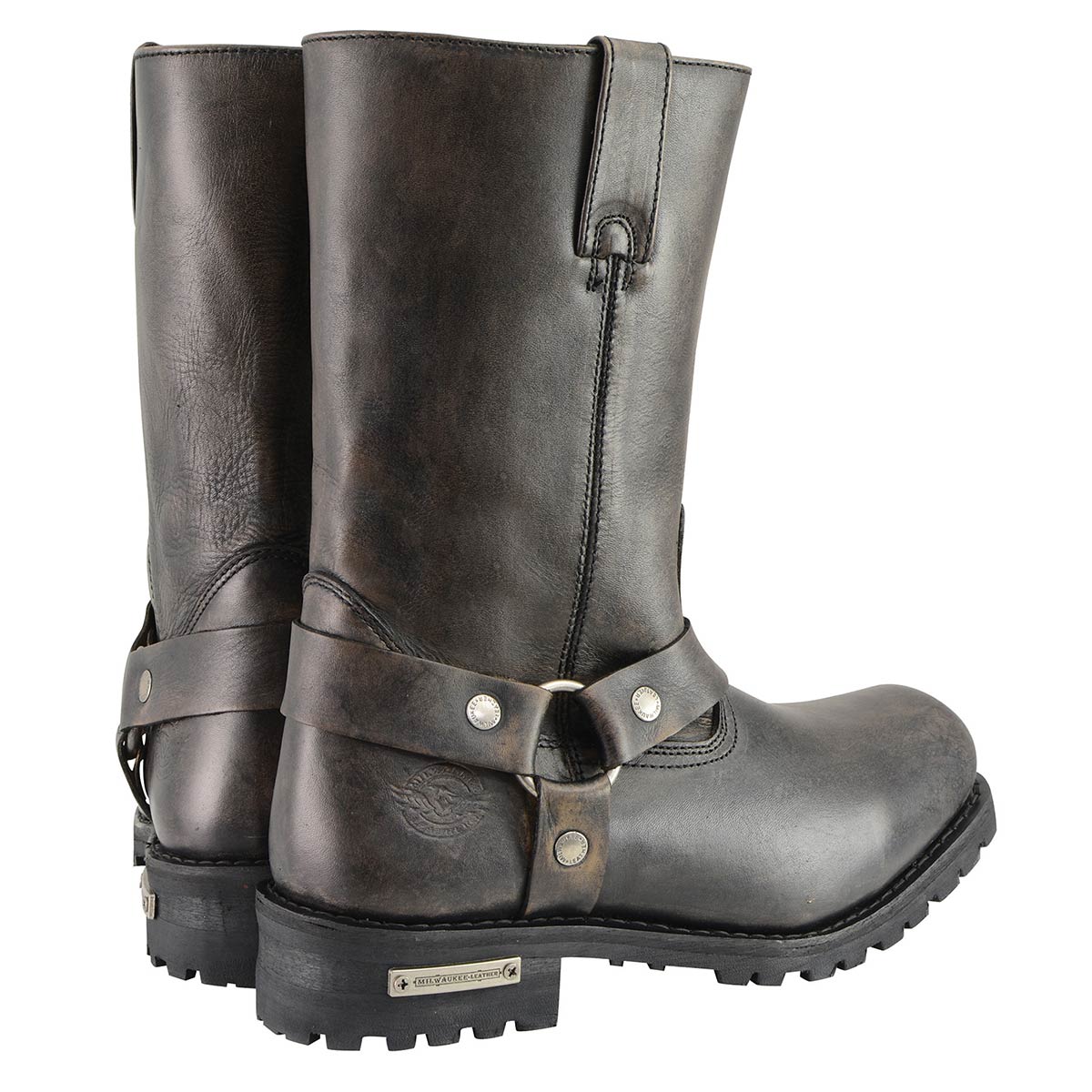 Milwaukee Leather Men's Distressed Brown Leather Classic 11-Inch Square Toe Harness Motorcycle Boots MBM9005 8 Milwaukee Leather Men's Distressed Brown Leather Classic 11-Inch Square Toe Harness Motorcycle Boots MBM9005