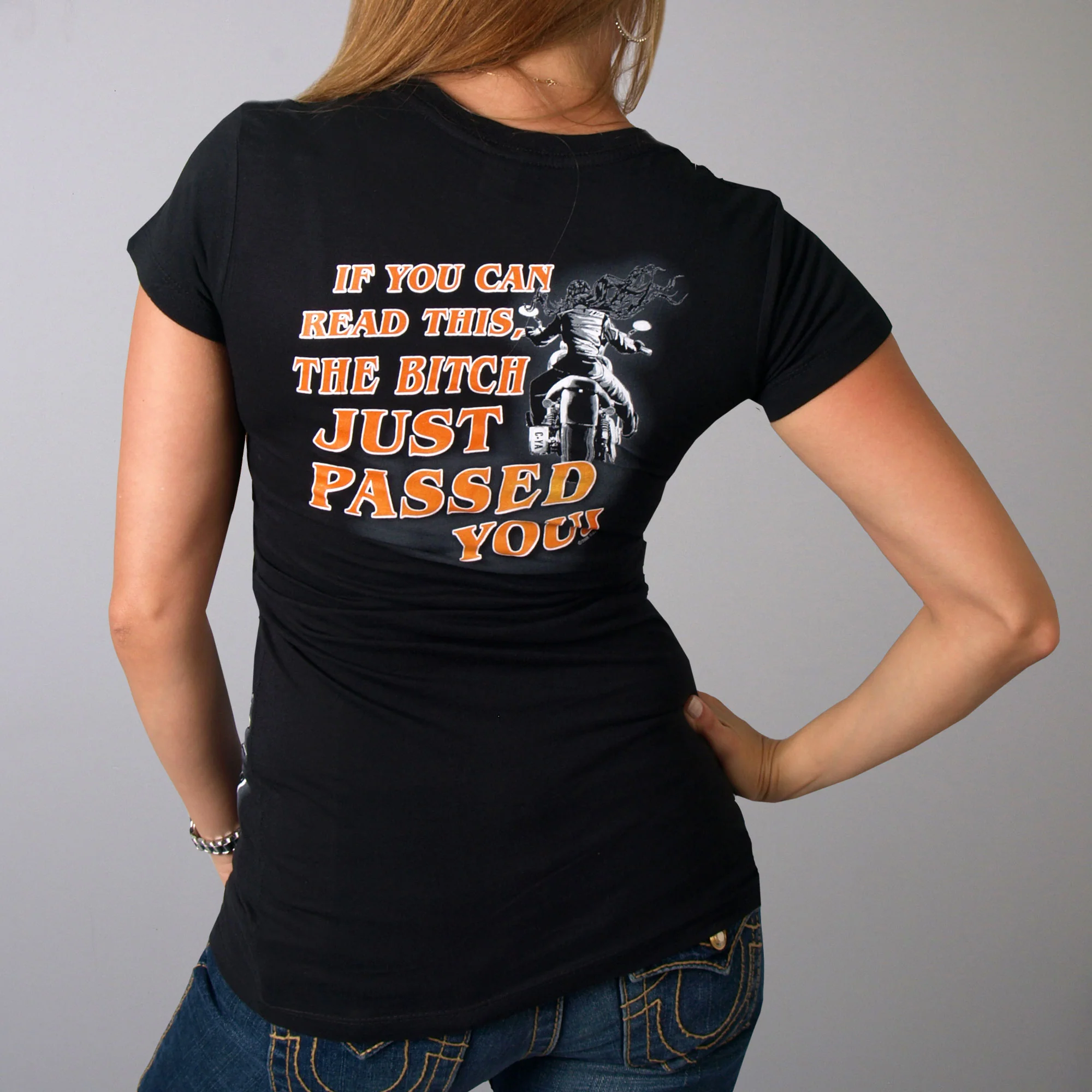 Hot Leathers GLD1053 'This Bitch Just Passed You' Black Ladies Tee 2 Hot Leathers GLD1053 'This Bitch Just Passed You' Black Ladies Tee