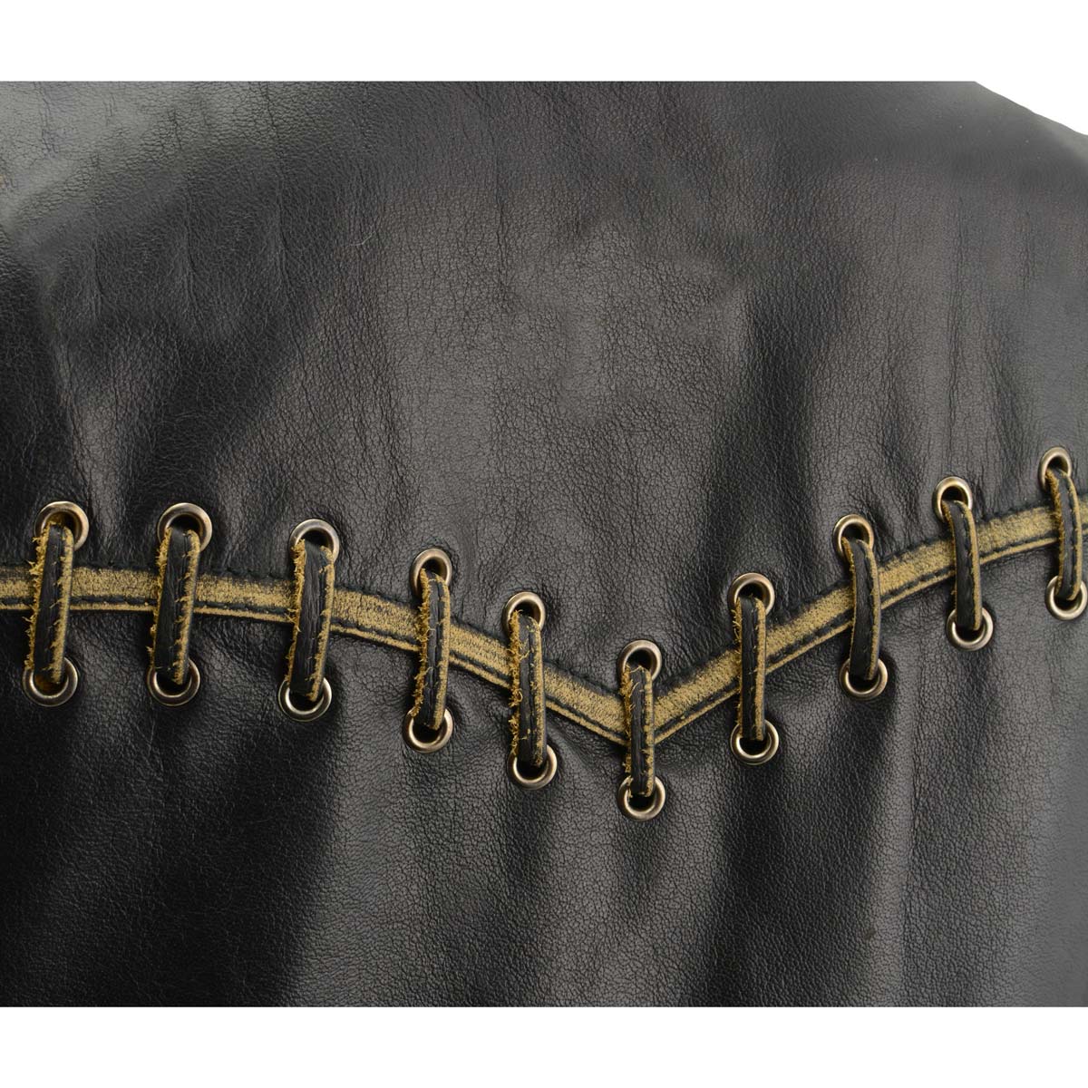 Milwaukee Leather MLL4527 Women's Stretch Side Panel Distress Brown Leather Motorcycle Rider Vest w/ Lacing Detail 7 Milwaukee Leather MLL4527 Women's Stretch Side Panel Distress Brown Leather Motorcycle Rider Vest w/ Lacing Detail