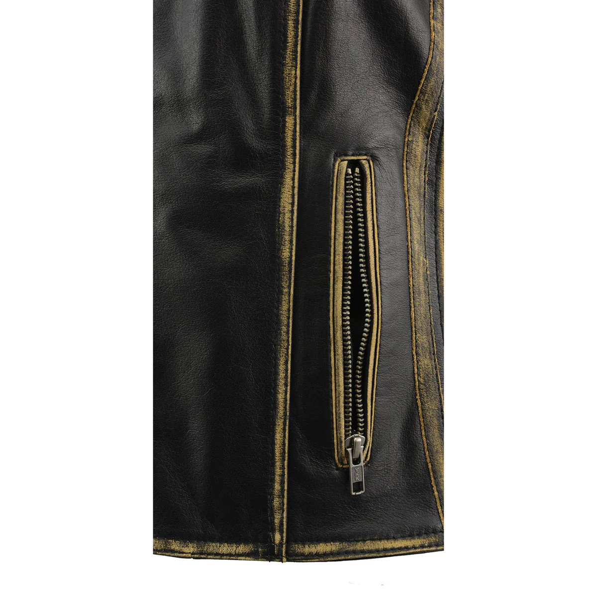 Milwaukee Leather MLL4527 Women's Stretch Side Panel Distress Brown Leather Motorcycle Rider Vest w/ Lacing Detail 8 Milwaukee Leather MLL4527 Women's Stretch Side Panel Distress Brown Leather Motorcycle Rider Vest w/ Lacing Detail