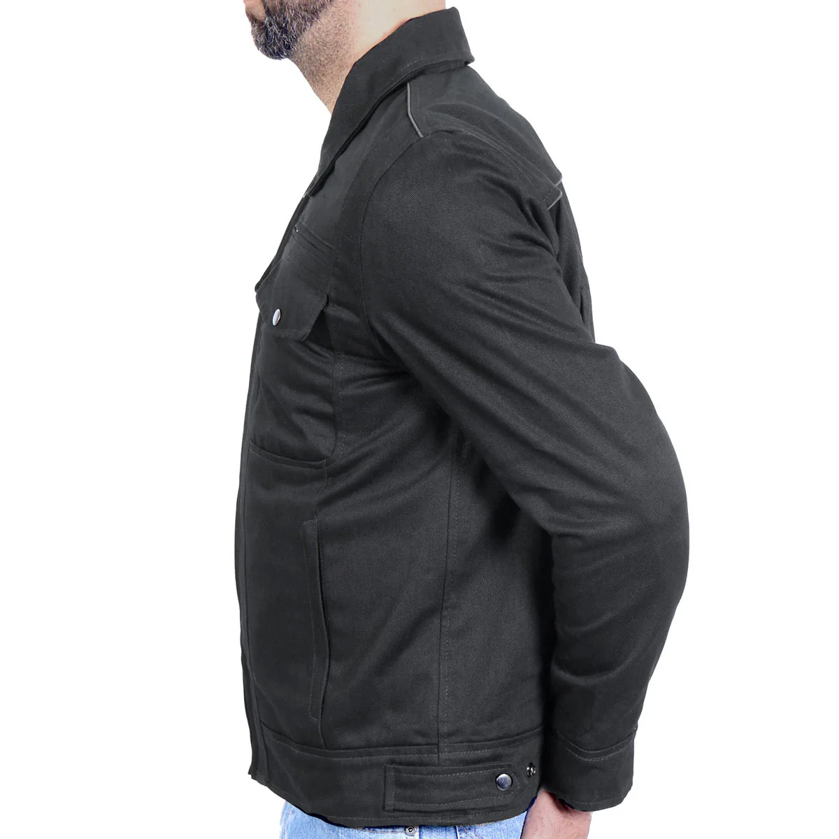 Hot Leathers JKM6001 Men's Black Denim Armored Shirt Jacket 3 Hot Leathers JKM6001 Men's Black Denim Armored Shirt Jacket
