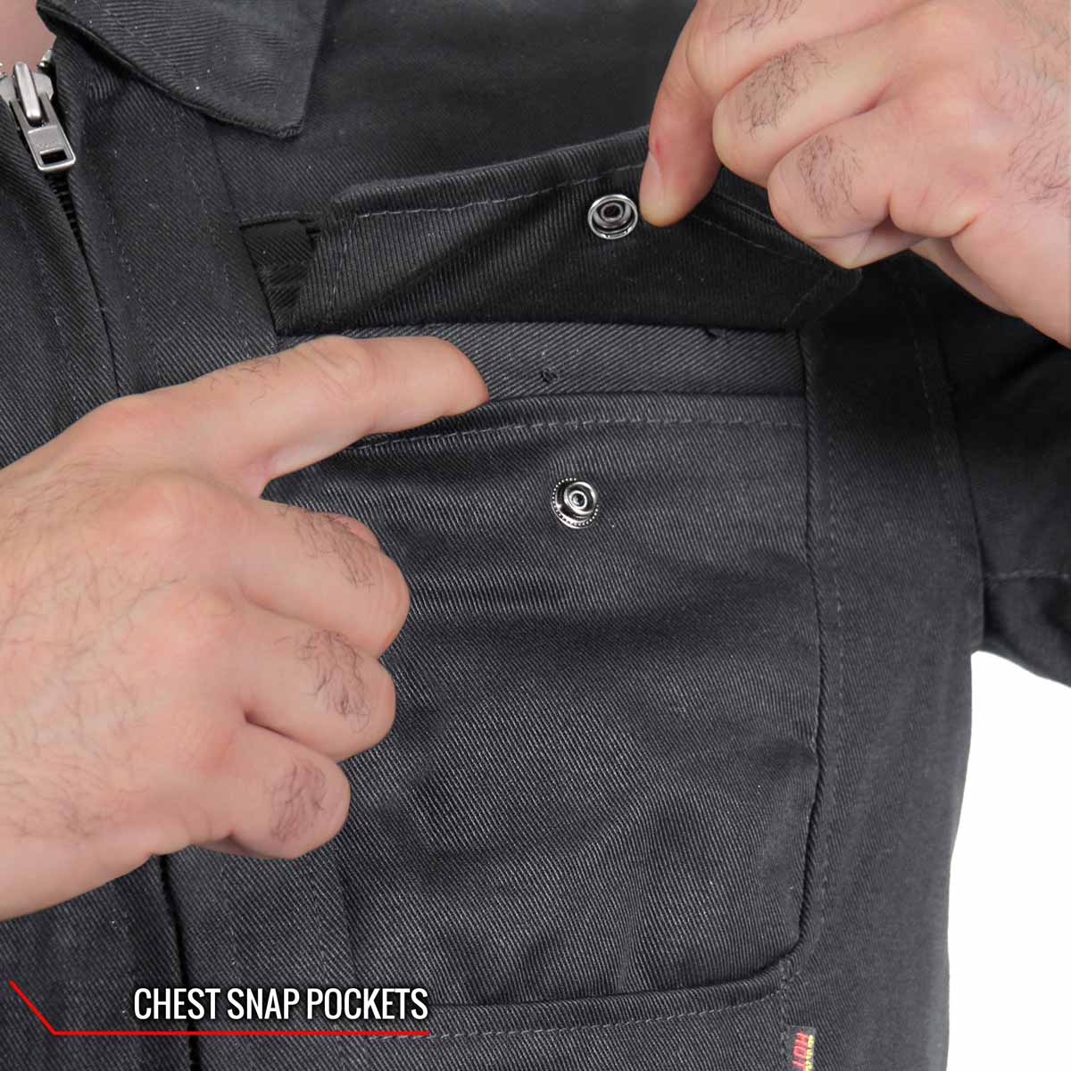 Hot Leathers JKM6001 Men's Black Denim Armored Shirt Jacket 4 Hot Leathers JKM6001 Men's Black Denim Armored Shirt Jacket