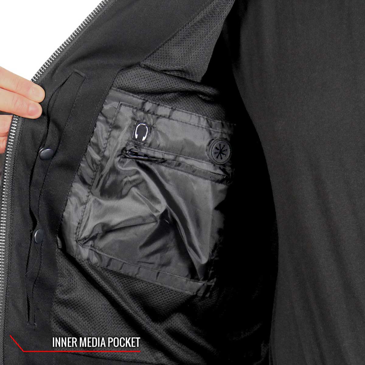 Hot Leathers JKM6001 Men's Black Denim Armored Shirt Jacket 7 Hot Leathers JKM6001 Men's Black Denim Armored Shirt Jacket