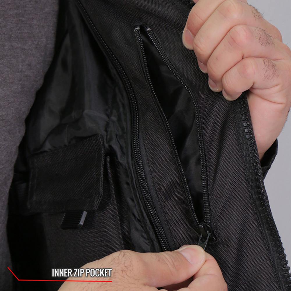 Hot Leathers JKM1026 Men’s Black Nylon Jacket with Orange Reflective Trim 7 Hot Leathers JKM1026 Men’s Black Nylon Jacket with Orange Reflective Trim