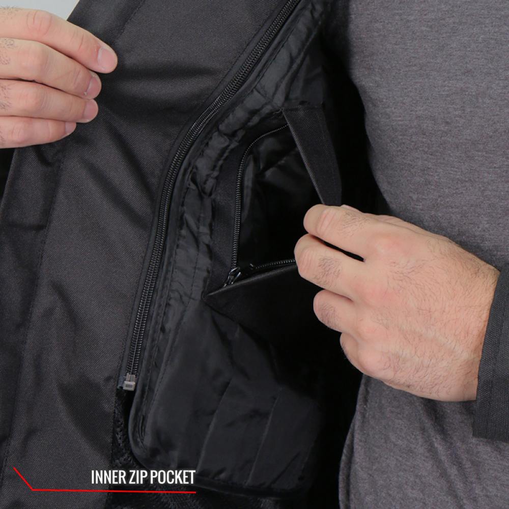 Hot Leathers JKM1026 Men’s Black Nylon Jacket with Orange Reflective Trim 8 Hot Leathers JKM1026 Men’s Black Nylon Jacket with Orange Reflective Trim