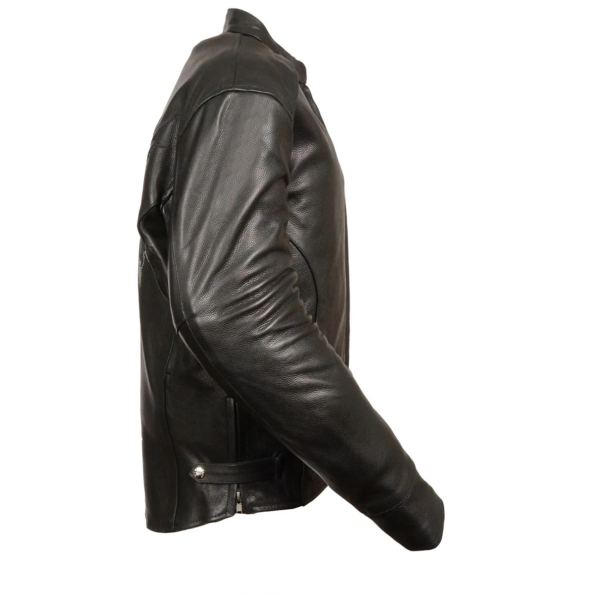 Milwaukee Leather ML2055 Men's Black Leather Scooter Jacket with Reflective Skull Design 3 Milwaukee Leather ML2055 Men's Black Leather Scooter Jacket with Reflective Skull Design