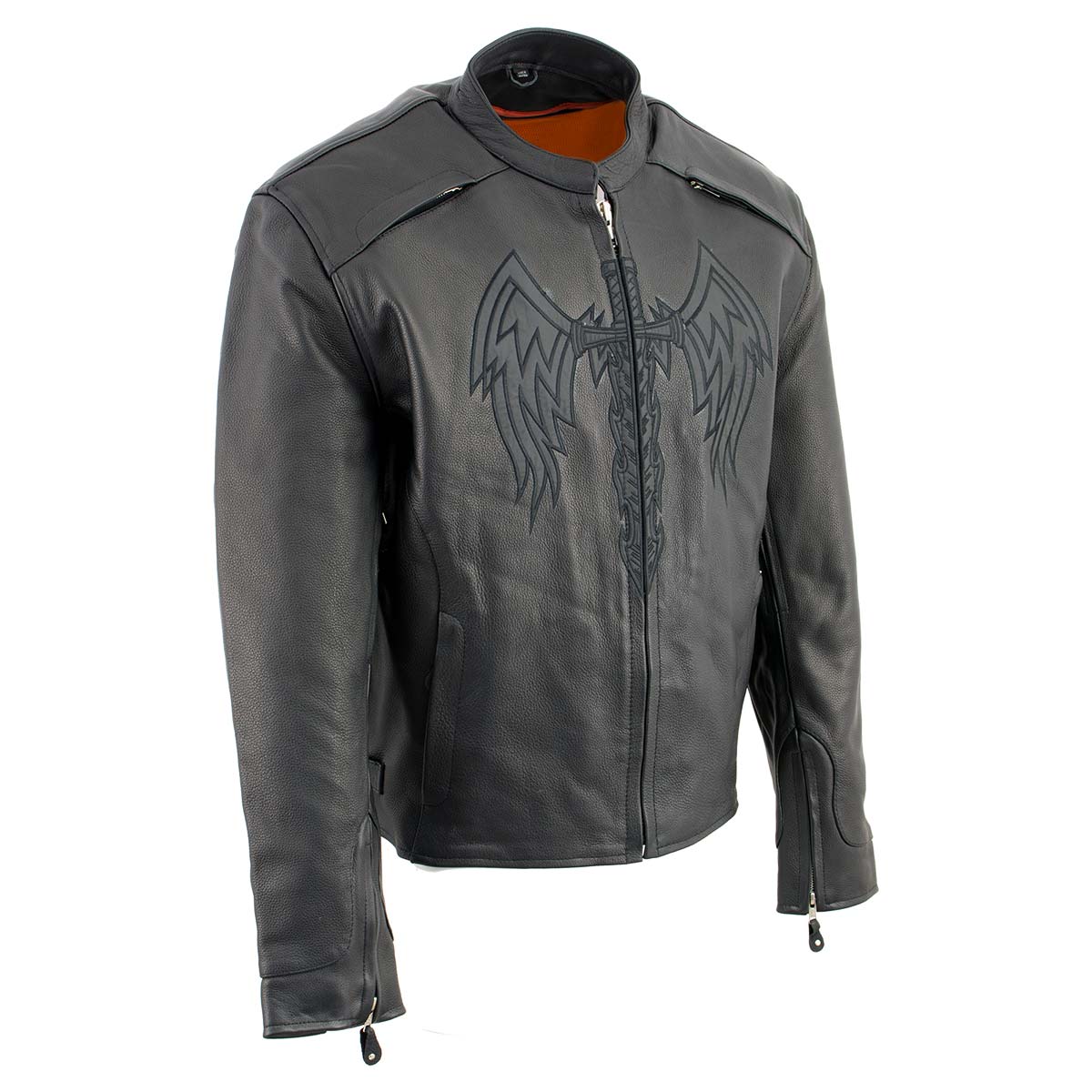 Milwaukee Leather ML2056 Men's 'Cross Sword’ Leather Moto Jacket 1 Milwaukee Leather ML2056 Men's 'Cross Sword’ Leather Moto Jacket