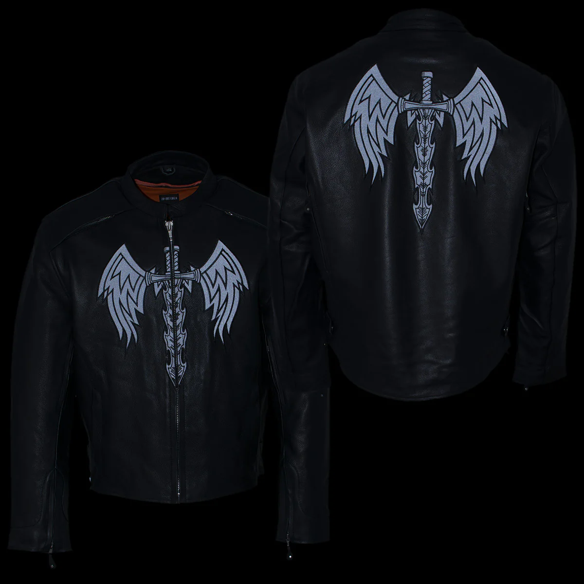 Milwaukee Leather ML2056 Men's 'Cross Sword’ Leather Moto Jacket 3 Milwaukee Leather ML2056 Men's 'Cross Sword’ Leather Moto Jacket