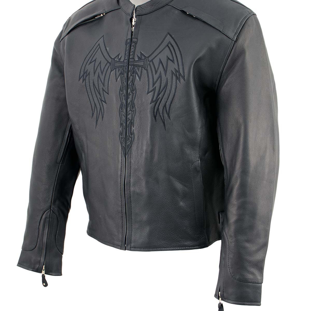 Milwaukee Leather ML2056 Men's 'Cross Sword’ Leather Moto Jacket 5 Milwaukee Leather ML2056 Men's 'Cross Sword’ Leather Moto Jacket