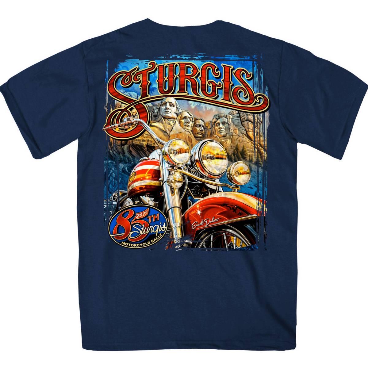 2025 Sturgis Motorcycle Rally Rushmore Navy Men's T-Shirt 2 2025 Sturgis Motorcycle Rally Rushmore Navy Men's T-Shirt