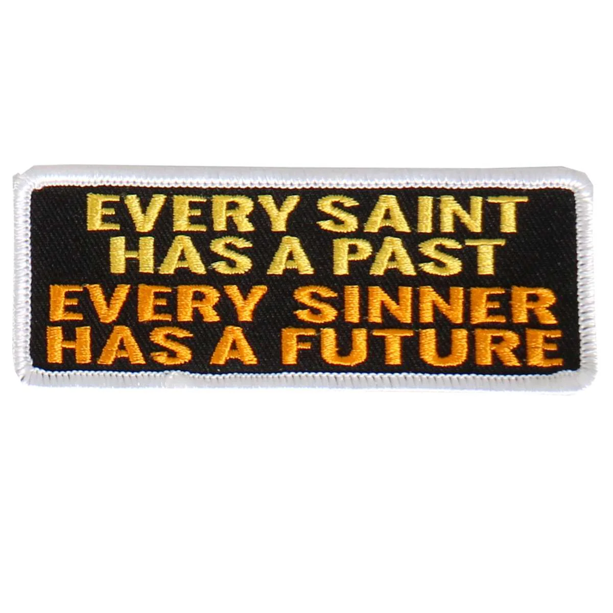 Hot Leathers Every Sinner Embroidered 4"X2" Patch PPL9470 1 Hot Leathers Every Sinner Embroidered 4"X2" Patch PPL9470