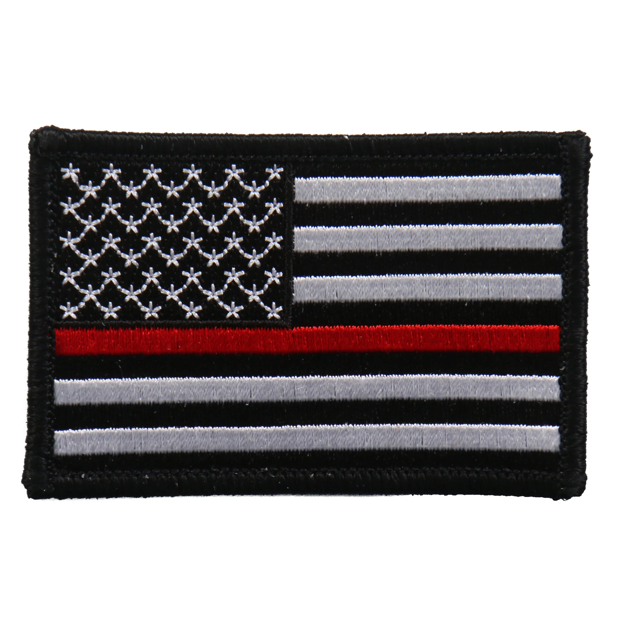 Hot Leathers PPF5112 Flag Thin Red Line Embroidered 3"x2" Patch 1 Hot Leathers PPF5112 Flag Thin Red Line Embroidered 3"x2" Patch