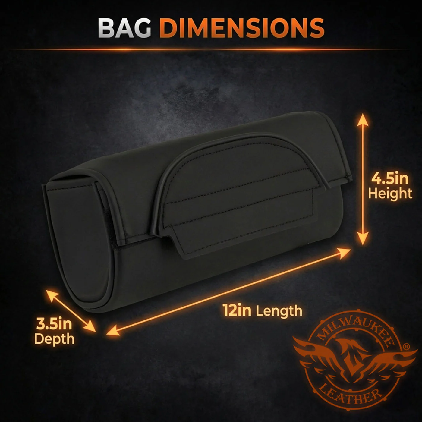 Milwaukee Leather SH621 Black PVC Motorcycle Tool Bag with Self FastenerClosure 3 Milwaukee Leather SH621 Black PVC Motorcycle Tool Bag with Self FastenerClosure