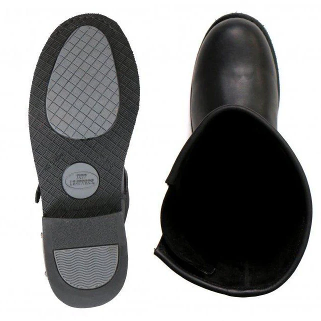 Hot Leathers BTM1002 Men's Black 11-inch Round Toe Engineer Leather Boots 10 Hot Leathers BTM1002 Men's Black 11-inch Round Toe Engineer Leather Boots