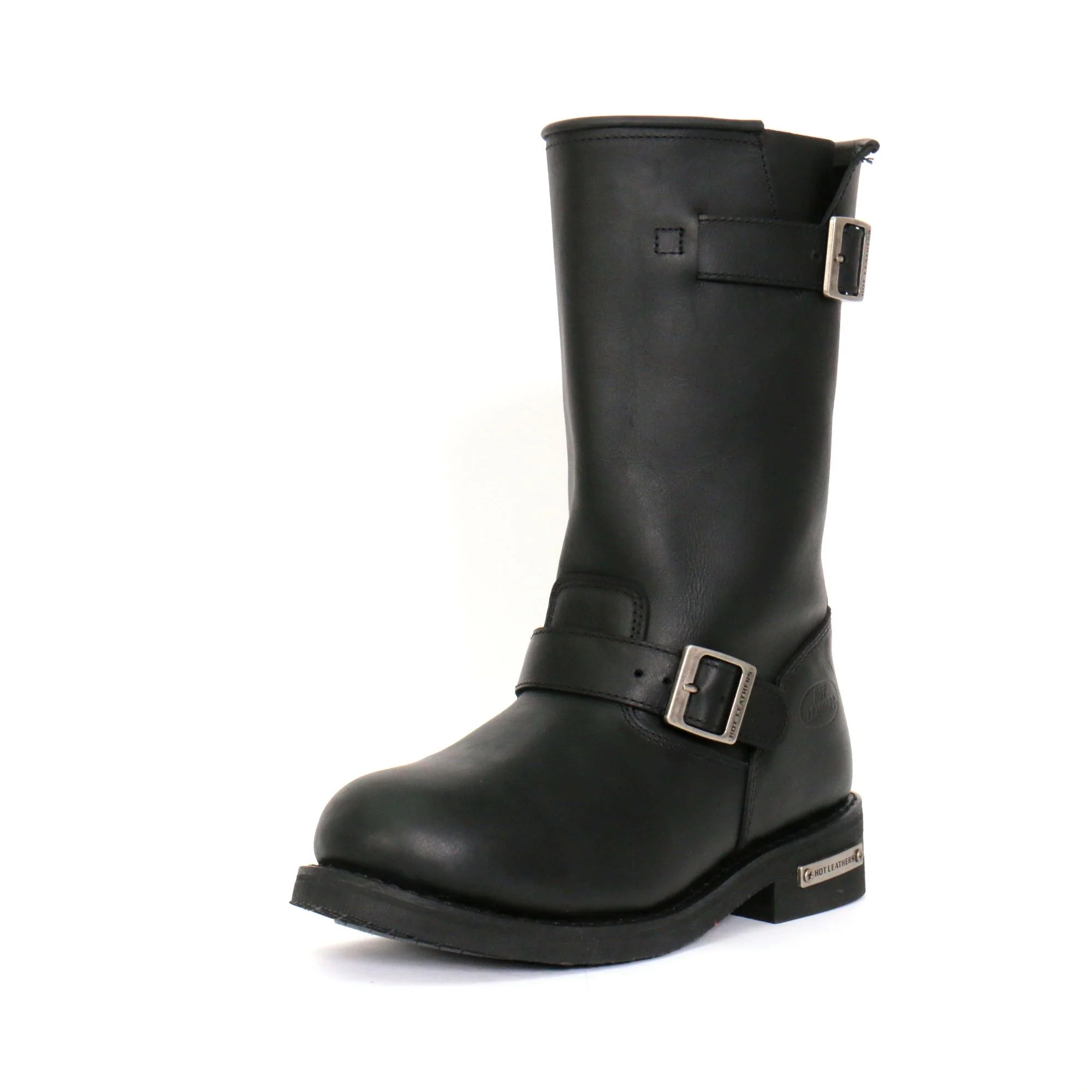 Hot Leathers BTM1002 Men's Black 11-inch Round Toe Engineer Leather Boots 16 Hot Leathers BTM1002 Men's Black 11-inch Round Toe Engineer Leather Boots