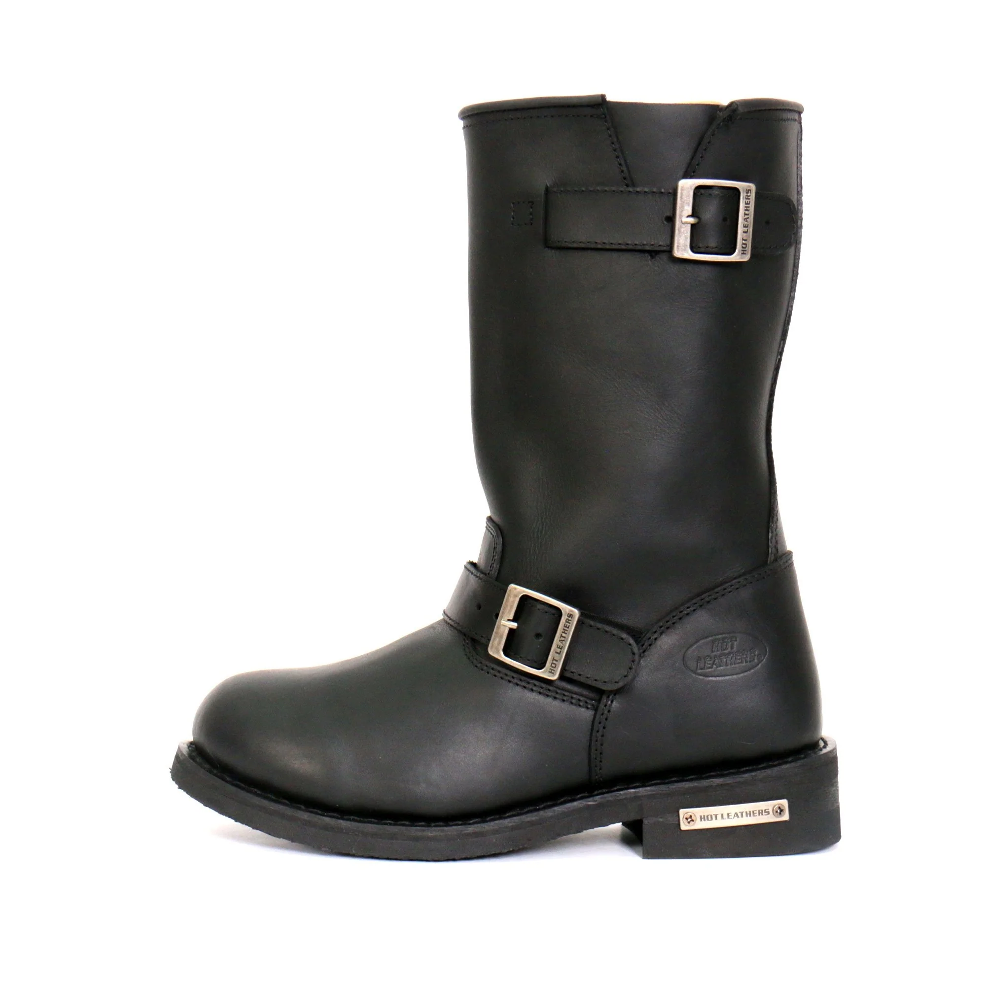 Hot Leathers BTM1002 Men's Black 11-inch Round Toe Engineer Leather Boots 17 Hot Leathers BTM1002 Men's Black 11-inch Round Toe Engineer Leather Boots