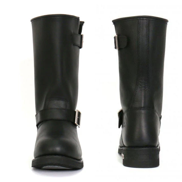 Hot Leathers BTM1002 Men's Black 11-inch Round Toe Engineer Leather Boots 19 Hot Leathers BTM1002 Men's Black 11-inch Round Toe Engineer Leather Boots
