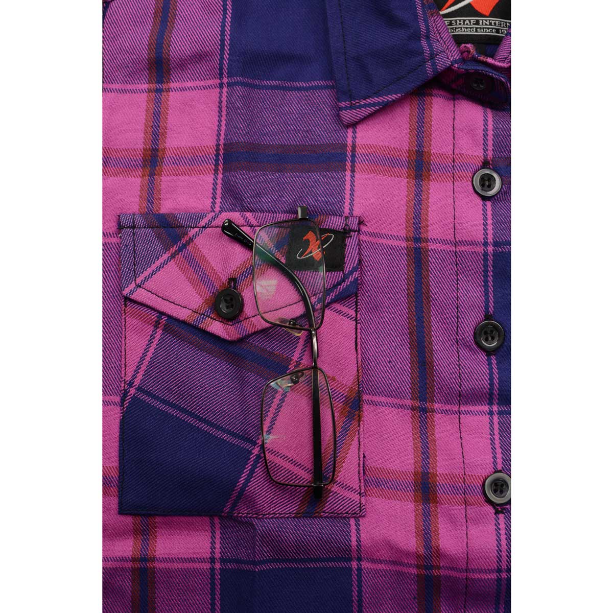 Milwaukee Leather MNG21610 Women's Pink, Blue and Maroon Long Sleeve Cotton Flannel Shirt 10 Milwaukee Leather MNG21610 Women's Pink, Blue and Maroon Long Sleeve Cotton Flannel Shirt