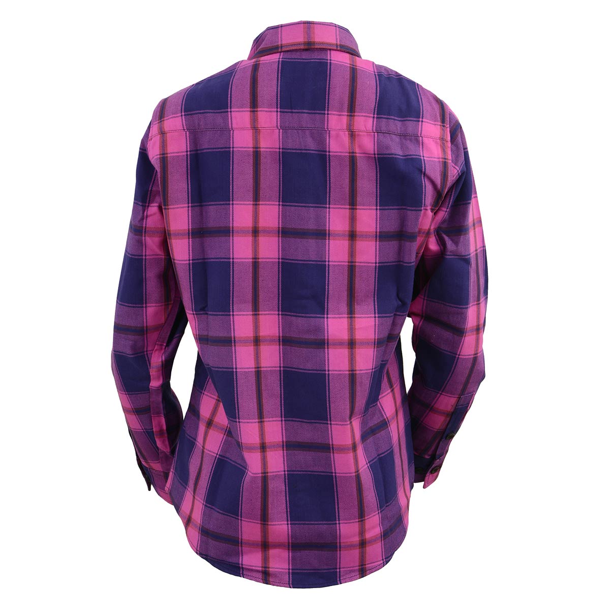 Milwaukee Leather MNG21610 Women's Pink, Blue and Maroon Long Sleeve Cotton Flannel Shirt 2 Milwaukee Leather MNG21610 Women's Pink, Blue and Maroon Long Sleeve Cotton Flannel Shirt