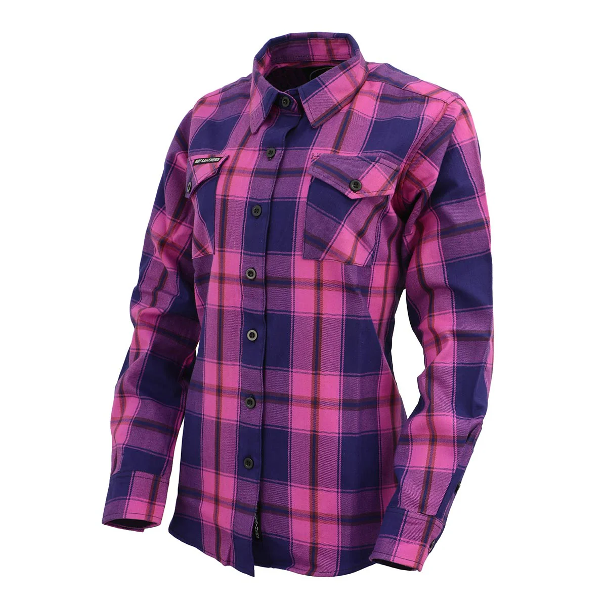 Milwaukee Leather MNG21610 Women's Pink, Blue and Maroon Long Sleeve Cotton Flannel Shirt 4 Milwaukee Leather MNG21610 Women's Pink, Blue and Maroon Long Sleeve Cotton Flannel Shirt