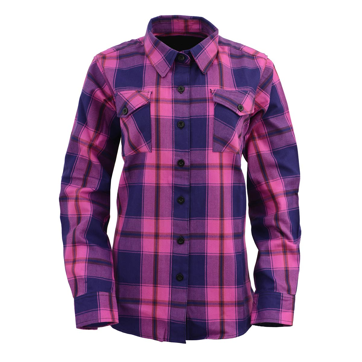 Milwaukee Leather MNG21610 Women's Pink, Blue and Maroon Long Sleeve Cotton Flannel Shirt 6 Milwaukee Leather MNG21610 Women's Pink, Blue and Maroon Long Sleeve Cotton Flannel Shirt